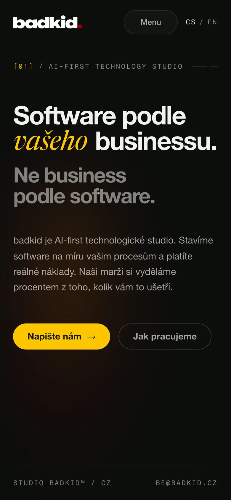 The badkid homepage on a phone