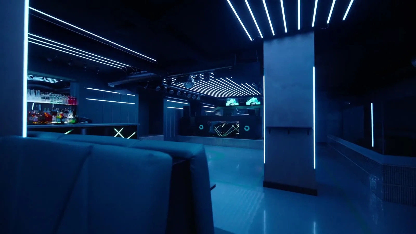 The main room of ONYX lit by its own identity