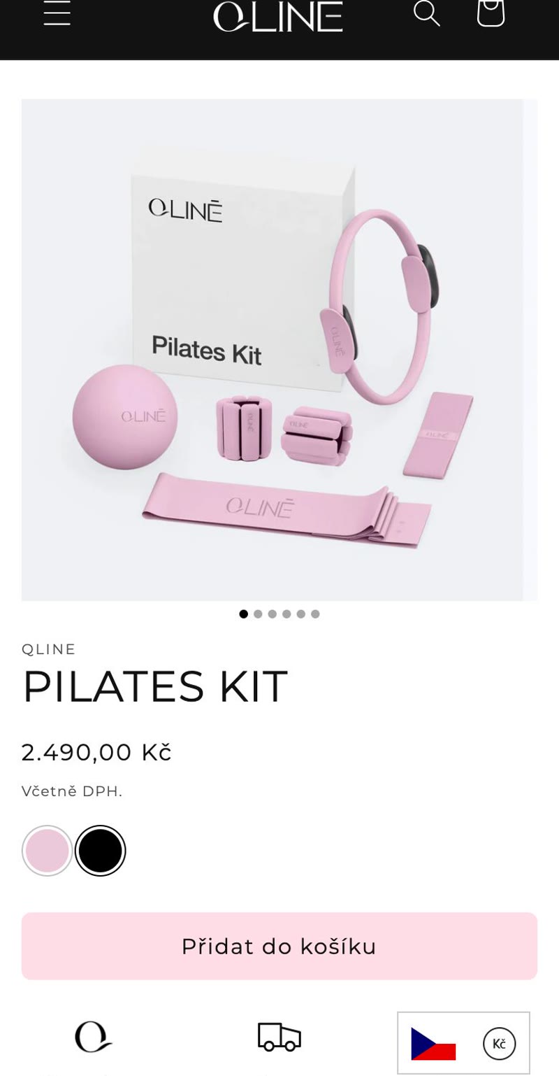 The QLINE product page on a phone
